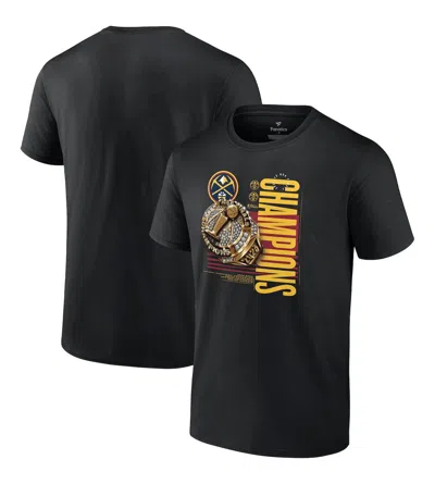 Fanatics Men's  Black Denver Nuggets 2023 Nba Finals Champions Slam Bling Ring T-shirt