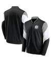 Fanatics Men's  Branded Black, Gray Brooklyn Nets League Best Performance Full-zip Jacket In Black,gray
