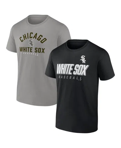 Fanatics Men's  Black, Gray Chicago White Sox Player Two Pack T-shirt Combo Set In Black,gray