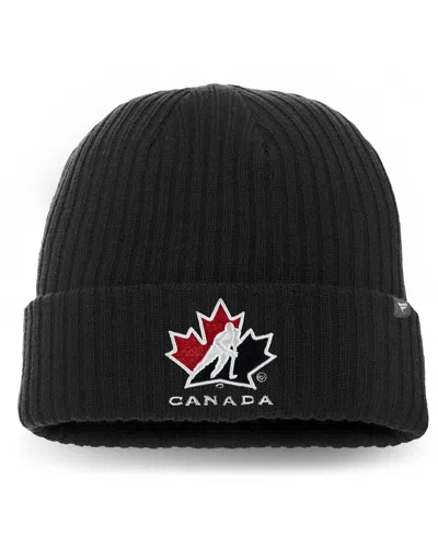 Fanatics Men's  Black Hockey Canada Core Primary Logo Cuffed Knit Hat