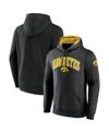 Fanatics Men's  Black Iowa Hawkeyes Arch And Logo Tackle Twill Pullover Hoodie In Black