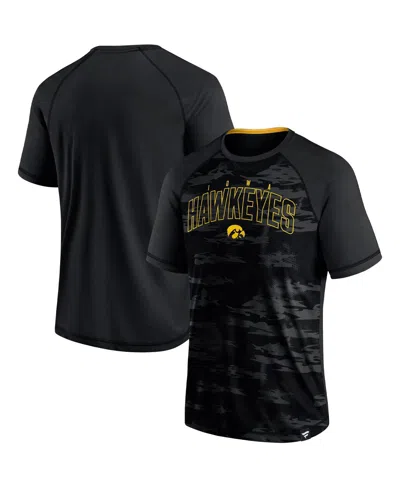 Fanatics Men's  Black Iowa Hawkeyes Arch Outline Raglan T-shirt