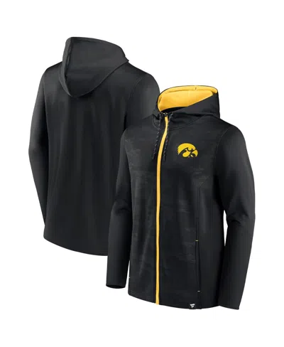 Fanatics Men's  Black Iowa Hawkeyes Ball Carrier Full-zip Hoodie