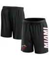 Fanatics Branded Black Miami Heat Post Up Mesh Shorts In Black