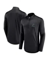 Fanatics Men's  Black Miami Marlins Quarterback Quarter-zip Top In Black