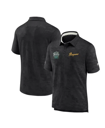 Fanatics Men's  Black Pittsburgh Penguins 2023 Nhl Winter Classic Authentic Pro Polo Shirt