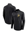 Fanatics Branded Black Pittsburgh Pirates Quarterback Quarter-zip Top In Black