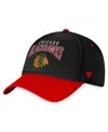 Fanatics Men's  Black, Red Chicago Blackhawks Fundamental 2-tone Flex Hat In Black,red