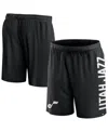 Fanatics Branded Black Utah Jazz Post Up Mesh Shorts In Black