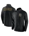 Fanatics Branded Black Vegas Golden Knights Step Up Crinkle Raglan Full-zip Windbreaker Jacket In Black