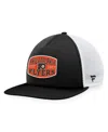 FANATICS MEN'S FANATICS BLACK, WHITE PHILADELPHIA FLYERS FOAM FRONT PATCH TRUCKER SNAPBACK HAT