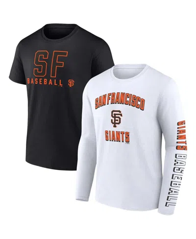 Fanatics Branded Black/white San Francisco Giants Two-pack Combo T-shirt Set In Black,white