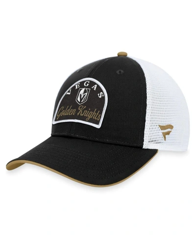 Fanatics Men's  Black, White Vegas Golden Knights Fundamental Adjustable Hat In Black,white