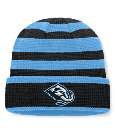 Fanatics Men's  Black/light Blue Utah Mammoth Fundamental Steady Cuffed Knit Hat