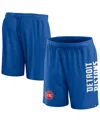 Fanatics Branded Blue Detroit Pistons Post Up Mesh Shorts In Blue