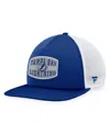 Fanatics Men's  Blue, White Tampa Bay Lightning Foam Front Patch Trucker Snapback Hat In Blue,white