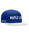 Fanatics Branded Blue/white Toronto Maple Leafs Iconic Color Blocked Snapback Hat In Blue,white