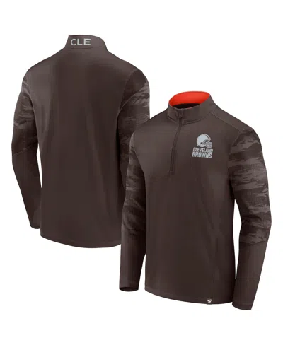 Fanatics Men's  Brown Cleveland Browns Ringer Quarter-zip Jacket