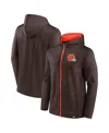 Fanatics Men's Brown Cleveland Browns Defender Full-zip Hoodie In Brown,orange