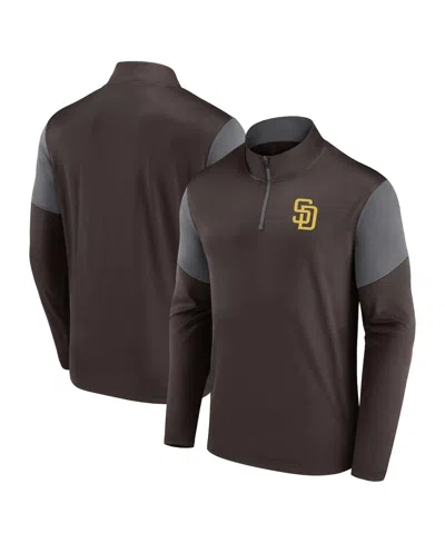 Fanatics Men's  Brown San Diego Padres Logo Quarter-zip Top