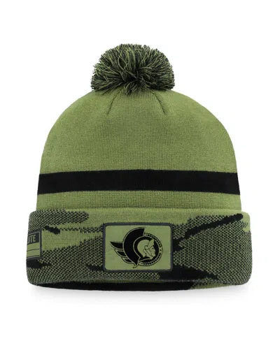 Fanatics Men's  Camo Ottawa Senators Military-inspired Appreciation Cuffed Knit Hat With Pom