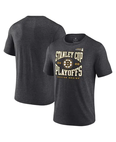 Fanatics Men's  Branded Charcoal Pittsburgh Penguins 2022 Stanley Cup Playoffs Wraparound T-shirt