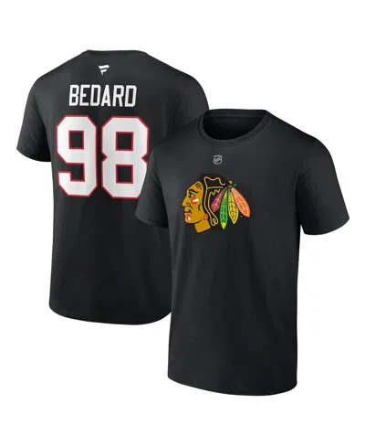 Fanatics Men's  Connor Bedard Black Chicago Blackhawks 2023 Nhl Draft Authentic Stack Player Name And