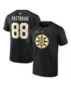 Fanatics Men's  David Pastrnak Black Boston Bruins Authentic Stack Name And Number T-shirt In Black