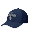 Fanatics Branded Deep Sea Blue Seattle Kraken Authentic Pro Road Stack Logo Flex Hat In Deep Sea Blue