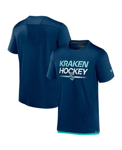 FANATICS MEN'S FANATICS DEEP SEA BLUE SEATTLE KRAKEN AUTHENTIC PRO TECH T-SHIRT