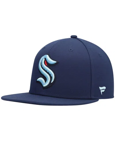 Fanatics Men's  Deep Sea Blue Seattle Kraken Primary Team Logo Snapback Hat