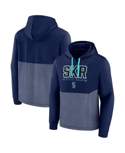 Fanatics Branded Deep Sea Blue Seattle Kraken Successful Tri-blend Pullover Hoodie In Navy