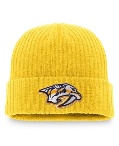 Fanatics Men's  Gold Nashville Predators Core Primary Logo Cuffed Knit Hat