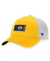 Fanatics Branded Gold/white Nashville Predators Authentic Pro Rink Trucker Snapback Hat In Gold,white