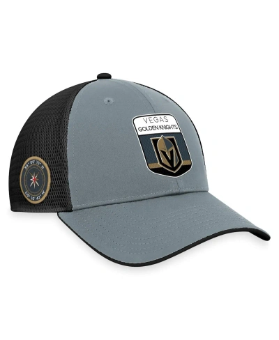 Fanatics Men's  Gray, Black Vegas Golden Knights Authentic Pro Home Ice Trucker Adjustable Hat In Gray,black