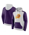 Fanatics Branded Gray/purple Phoenix Suns Arctic Colorblock Pullover Hoodie In Gray,purple