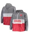 Fanatics Men's  Gray, Scarlet Nebraska Huskers Big And Tall Water-resistant Half-zip Hoodie In Gray,scarlet