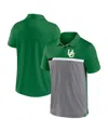Fanatics Men's  Green And Heathered Gray Oregon Ducks Split Block Color Block Polo Shirt In Green,heathered Gray