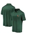 Fanatics Men's Green Miami Hurricanes Primary Logo Striated Polo Shirt In Green