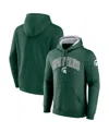 Fanatics Men's  Green Michigan State Spartans Arch And Logo Tackle Twill Pullover Hoodie In Green
