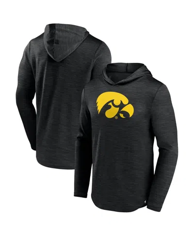 Fanatics Men's  Heather Black Iowa Hawkeyes Transitional Hoodie T-shirt