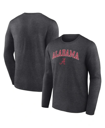 Fanatics Men's  Heather Charcoal Alabama Crimson Tide Campus Long Sleeve T-shirt