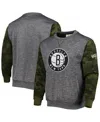 Fanatics Men's  Heather Charcoal Brooklyn Nets Big And Tall Camo Stitched Sweatshirt In Heather Charcoal