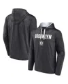 Fanatics Branded Heather Charcoal Brooklyn Nets Fast Break Pullover Hoodie In Heather Charcoal