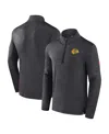 Fanatics Men's  Heather Charcoal Chicago Blackhawks Authentic Pro Quarter-zip Pullover Top In Heather Charcoal