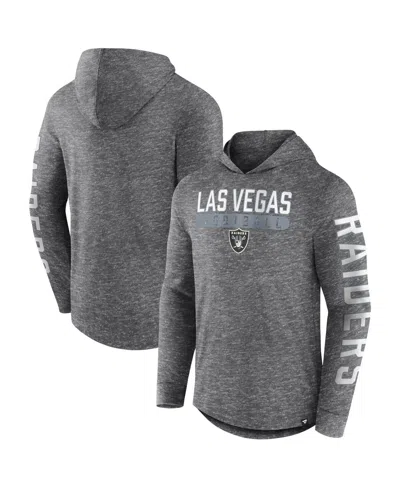 Fanatics Branded Heather Charcoal Las Vegas Raiders Pill Stack Long Sleeve Hoodie T-shirt