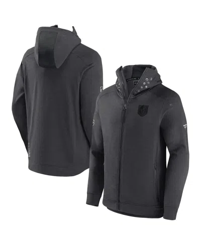 Fanatics Men's  Heather Charcoal Vegas Golden Knights Authentic Pro Road Tech Full-zip Hoodie Jacket