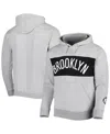 Fanatics Branded Heather Gray Brooklyn Nets Wordmark French Terry Pullover Hoodie In Heather Gray