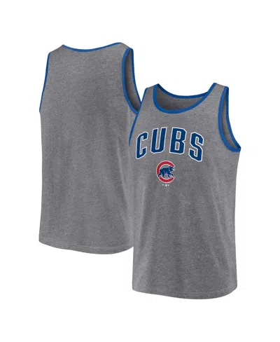 Fanatics Men's  Heather Gray Chicago Cubs Primary Tank Top
