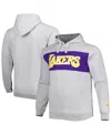 Fanatics Men's  Heather Gray Los Angeles Lakers Big And Tall Wordmark Pullover Hoodie In Heather Gray